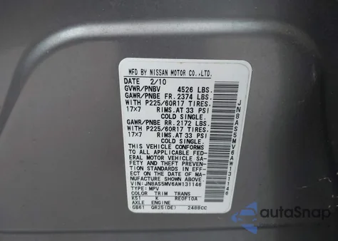 2010 Nissan Rogue Sl from USA, damaged, VIN JN8AS5MV6AW131146